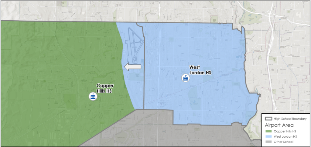 Map of high school boundary change 